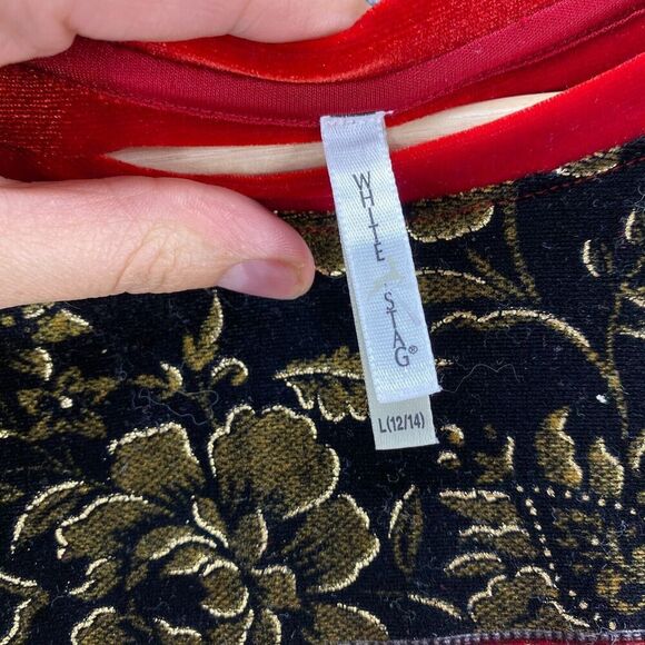 White Stag Blouse Women L Large Red Striped Crew Neck Long Sleeve Pullover - Picture 6 of 11